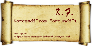 Korcsmáros Fortunát névjegykártya